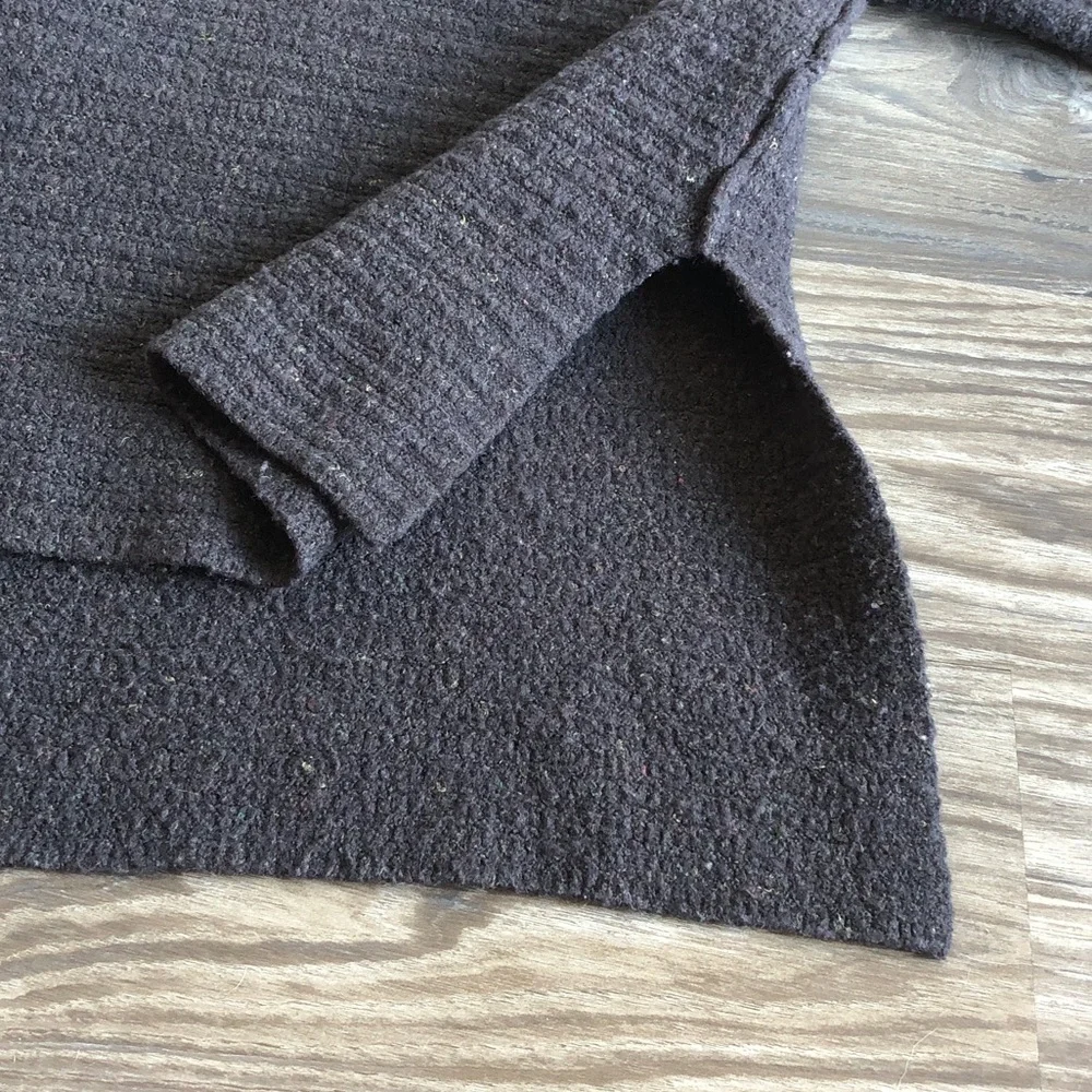 Free People Arctic Fox Sweater Zip Back Charcoal Small Oversized Wool Blend